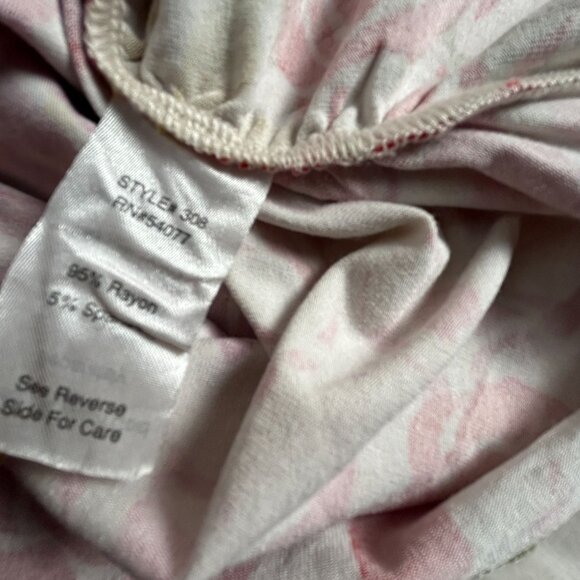 Cabi Women's Multicolor Floral Ruched Knit 3/4 Sleeve Top Blouse Large Stretch - Picture 4 of 8